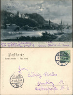 Heidelberg Künstlerkarte Mondschein Postkarte Künstler Verhas Pinx. 1905/1904 - Heidelberg