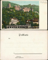 Ansichtskarte Heidelberg Stadtteilansicht Schloss Blick V.d. Hirschgasse 1900 - Heidelberg