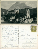 Ansichtskarte Füssen Panorama-Ansicht Teilansicht Mit Berg Blick 1932 - Fuessen