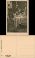Künstlerkarte Claude Monet "Das Frühstück" Familie Beim Frühstücken 1920 - Gruppi Di Bambini & Famiglie