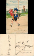 Glückwunsch Schulanfang Einschulung Junge Mit Schultüte Zuckertüte 1925 - Abbildungen