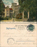 Heidelberg Heidelberger Schloss (Privat-AK Eindruck Hotel Pension Harrer 1904 - Heidelberg