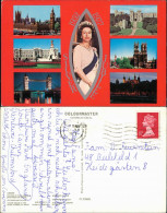 Postcard London Multi-View Pc. Queen, Windsor, Palace, Tower Bridge 1977 - Other & Unclassified