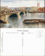 Postcard London Brücke Bridge Belebt Mit Verkehr 1920 - Altri & Non Classificati