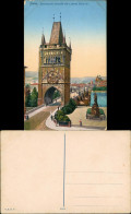 Prag Praha Karlsbrücke Brücke Brückentor Denkmal, Bridge 1910 - Czech Republic