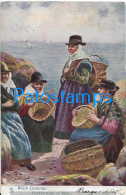 229784 ART ARTE COSTUMES WELSH FISHERWOMAN AT TENBY CIRCULATED TO SPAIN POSTAL POSTCARD - Unclassified