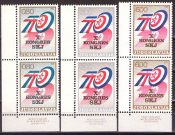 Yugoslavia 1974 - 10th Yugoslav Leque Of Communists Congress - Mi 1562-1564 - MNH**VF - Ungebraucht