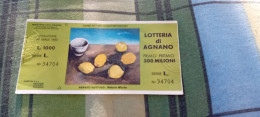 BIGLIETTO LOTTERIA DI AGNANO 1980 - Billets De Loterie