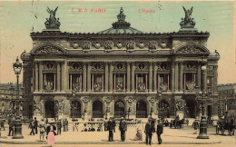 P6-75--PARIS L'Opéra  Tres Belle Cpa  Colorée Animee Attelages - Musées