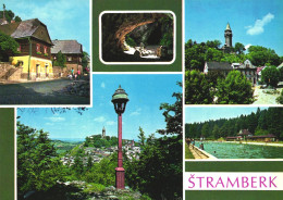 STRAMBERG, MULTIPLE VIEWS, ARCHITECTURE, CAVE, TOWER, RESORT, POOL, CZECH REPUBLIC, POSTCARD - Czech Republic