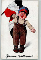 39173731 - Kind Mit Einer Fahne Gloria Viktoria AK - Guerre 1914-18