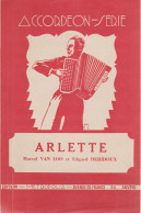 France - Marcel Van Loo - Edgard Deridoux - Arlette - Partiture - Valse - Accordeon Serie - Partitions Musicales Anciennes