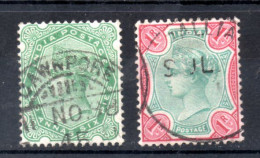 India, Used, 1892 - 1897, Michel 43 - 44, Queen Victoria - 1882-1901 Empire