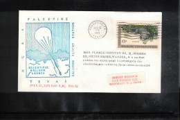 USA 1971 Space/Weltraum Max Planck Inst.Scientific Balloon Launch From Palestine Balloon Station Texas Interesting Cover - Stati Uniti
