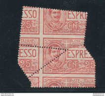 1903 Regno D'Italia , Espresso , N° 1 , 25 Cent Rosso , Varietà Rarissima E No - Sonstige & Ohne Zuordnung