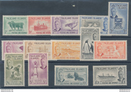 1952 FALKLAND ISLANDS - Stanley Gibbons N.  172/185 - Giorgio VI - Postage And R - Autres & Non Classés