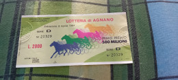 BIGLIETTO LOTTERIA DI AGNANO 1984 - Lottery Tickets