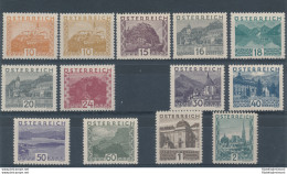 1929 Austria - N° 378-389 , Vedute E Paesaggi , 13 Valori , MNH** (manca -miss - Andere & Zonder Classificatie