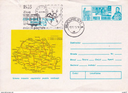 Romania Map With Railways 0148/85 - Entiers Postaux