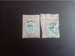 FRANCE.1876. Fiscaux " DIMENSION " N°38A  Oblitérés Non Dentelés . Type " Chiffres "  D'Oudiné. - Used Stamps