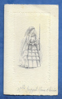 Menu De 1 ère Communion - Illustrateur Communiante Avec Cierge Dessin - Manuscrit De 1942 - Non Localisé - Menükarten