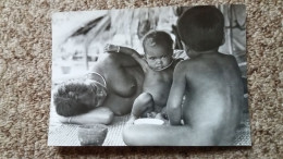 CPSM BA RAU INDOCHINA PHOTO WERNER BISCHOF INDIENNE  FEMME SEINS NUS WOMAN WITH TWO CHILDREN 1952 1976 - Asien