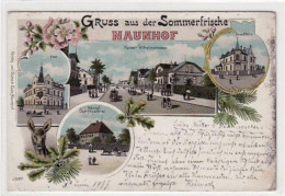 39020131 - Naunhof, Lithographie Mit Post, Kaiser Wilhelmstrasse, Neuer Pfarre U. Oberfoersterei Gelaufen Von 1899, Mar - Other & Unclassified