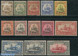 Germany, Colonies 1900 Kamerun, Ships 13v, Unused (hinged), Transport - Ships And Boats - Bateaux