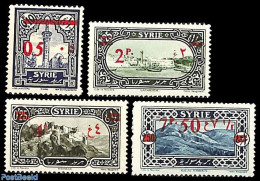 Syria 1928 Overprints 4v, Mint NH, Transport - Ships And Boats - Bateaux