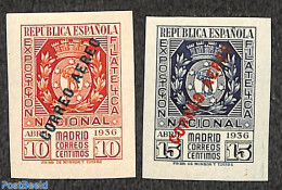 Spain 1936 Stamp Exposition 2v, Airmail, Mint NH - Nuevos