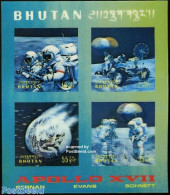 Bhutan 1973 Apollo 17 S/s, Mint NH, Transport - Space Exploration - Bhutan