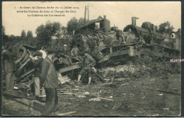 1919 - Accident De Chemin De Fer Entre Gray Et Chargey Les Gray - Collision Des Locomotives - Voir 2 Scans & Descriptif - Eisenbahnen