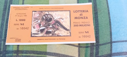 BIGLIETTO LOTTERIA DI MONZA 1980 - Billets De Loterie