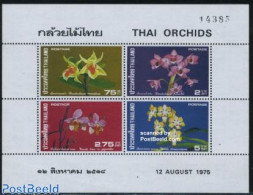 Thailand 1975 Orchids S/s, Mint NH, Nature - Flowers & Plants - Orchids - Thaïlande