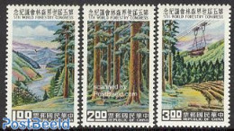 Taiwan 1960 Forest Congress 3v, Mint NH, Nature - Transport - Trees & Forests - Cableways - Rotary, Lions Club
