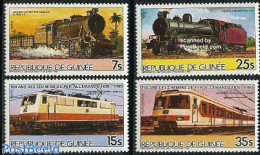 Guinea, Republic 1985 150 Years German Railways 4v, Mint NH, Transport - Railways - Trains