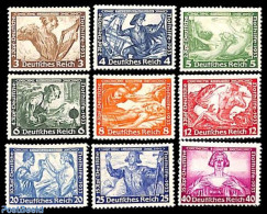 Germany, Empire 1933 Emergency Aid, Wagner Operas 9v, Mint NH, Performance Art - Transport - Music - Theatre - Ships A.. - Unused Stamps