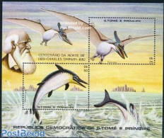 Sao Tome/Principe 1982 Prehistoric Animals S/s, Mint NH, Nature - Birds - Prehistoric Animals - Prehistorics