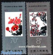 China People’s Republic 1982 China/Japan 2v, Mint NH, Nature - Flowers & Plants - Ungebraucht