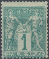 SAGE N°61 1c Vert NEUF* - 1876-1878 Sage (Typ I)