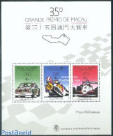 Macao 1988 Grand Prix S/s, Mint NH, Sport - Transport - Autosports - Automobiles - Motorcycles - Unused Stamps