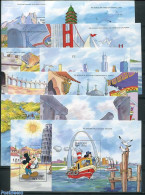 Bhutan 1991 World Wonders, Disney 14 S/s, Mint NH, Art - Bridges And Tunnels - Disney - Bruggen