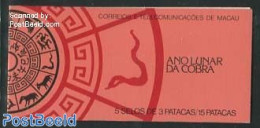 Macao 1989 Year Of The Snake Booklet, Mint NH, Nature - Various - Reptiles - Snakes - Stamp Booklets - New Year - Neufs