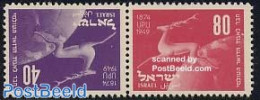 Israel 1950 UPU Tete Beche Pair, Mint NH, Various - U.P.U. - Maps - Ongebruikt (met Tabs)
