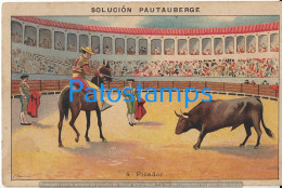229790 FRANCE PARIS ART SIGNED BULLFIGHTER PICADOR PUBLICITY PAUTAUBERGE SOLUCION TUBERCULOSIS NO POSTCARD - Other & Unclassified