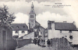 29 - Finistere -  QUIMPERLE - Rue Ellé Et église Sainte Croix - Quimperlé