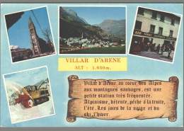 CPM 05 - Villar D'Arène - L'Eglise - Vue Générale Du Village - Le Bar Tabac - Déneigement Du Col De Lautaret - Other & Unclassified