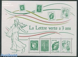 France 2014 3 Year Green Letter 4v M/s, Mint NH - Ongebruikt