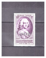 ALGERIE     . N °  303   .  12 F + 3 F  D' ARGENSON   .  NEUF  ** . SUPERBE . - Unused Stamps