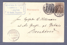 DReichspost Postkarte AK (Schwerin Schloss) - Schwerin  31.12.00 --> Bornhöved  (CG13110-292) - Brieven En Documenten